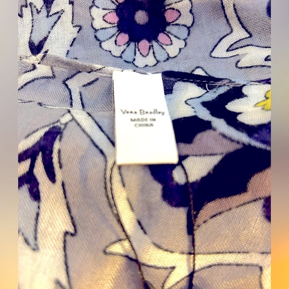 💕 NWT Vera Bradley Scarf Wrap Gray & Navy - Picture 5 of 8